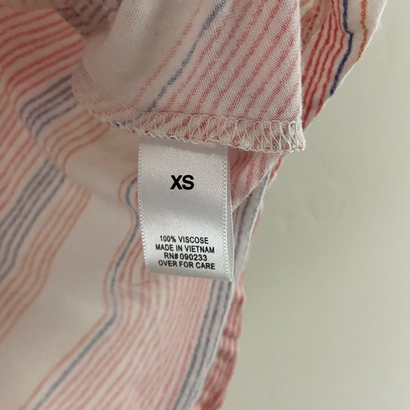 Kirra Cut Out Back White Striped Short Sleeve Top Summer Women Size XS - Picture 5 of 5